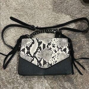 Black and White Snake Print Women's Bag​